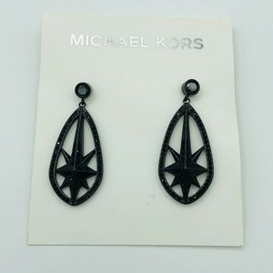 Michael Kors Black Ion Plated Starburst Earring